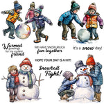 Cute Fun in the Snow Transparent Stamps