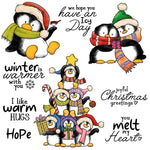 Adorable Penguins Sending Love at Christmas Transparent Stamps, Dies, Stamp and Die Set (please order items separately)