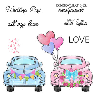 Adorable Wedding Day Transparent Stamps, Dies, Stamp and Die Set (please order items separately)