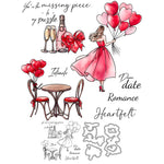 Lovely Valentine's Day Transparent Stamps, Dies, Stamp and Die Set (please order items separately)