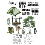 Lets Go Camping Transparent Stamps, Stamp and Die Set (please order items separately)