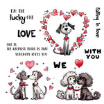 Adorable and Cute Valentine's Lovely Doggies Transparent Stamps, Dies, Stamp and Die Set (please order items separately)