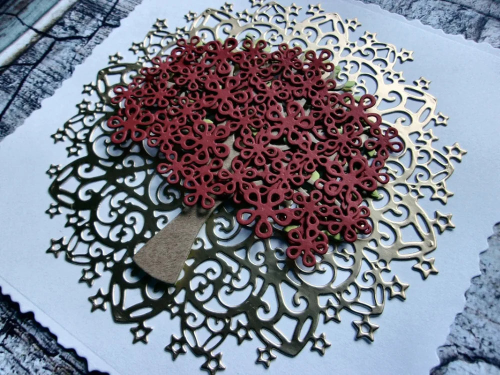 Beautiful and Graceful Tree Metal Cutting Die, Size on Photo