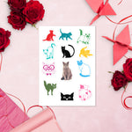 Cute Kitties Designer Decorative Sticker Sheet, 12 Stickers