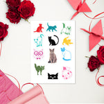 Cute Kitties Designer Decorative Sticker Sheet, 12 Stickers