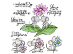 Cute Mousey Sending Beautiful Thoughts Transparent Stamps, Stamp and Die Set (please order items separately as required)