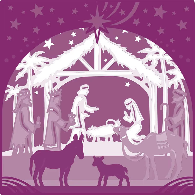 Divine Christmas Nativity Scene Metal Cutting Die, 12.8 cm x 12.2 cm/5.03 in x 4.8 in