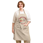 Uniquely Designed for "Craft World" Fun Organic Cotton Apron "Cooking & Crafting, Stirring Pots & Crafting Lots", Various Colours, Unisex, One size