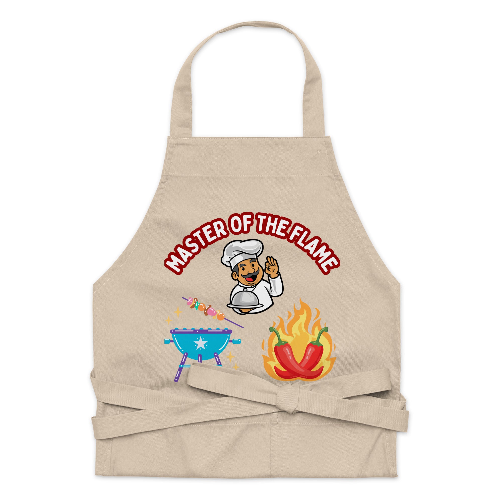 Uniquely Designed for "Craft World" Fun Organic Cotton Apron "Master Of The Flame", Various Colours, One size", Various Colours, One size