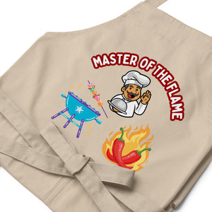 Uniquely Designed for "Craft World" Fun Organic Cotton Apron "Master Of The Flame", Various Colours, One size", Various Colours, One size