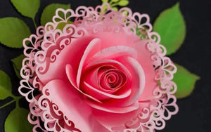 Delightful Lacey Edge Rose Metal Cutting Die, 14.2 cm x 8.8 cm/5.59 in x 3.46 in