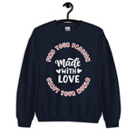 Cosy Uniquely Designed "Find Your Passion, Craft Your World"  Unisex Sweatshirt, Various Colours and Sizes (Size Guide Included)