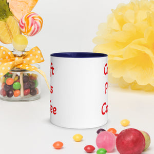 Uniquely Designed Exclusively For Craft World "Craft Plus Coffee" White Ceramic Mug (Various Colours of Rim, Handle and Inside)