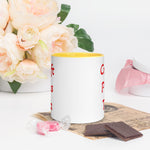 Uniquely Designed Exclusively For Craft World "Craft Plus Tea" White Ceramic Mug (Various Colours of Rim, Handle and Inside)