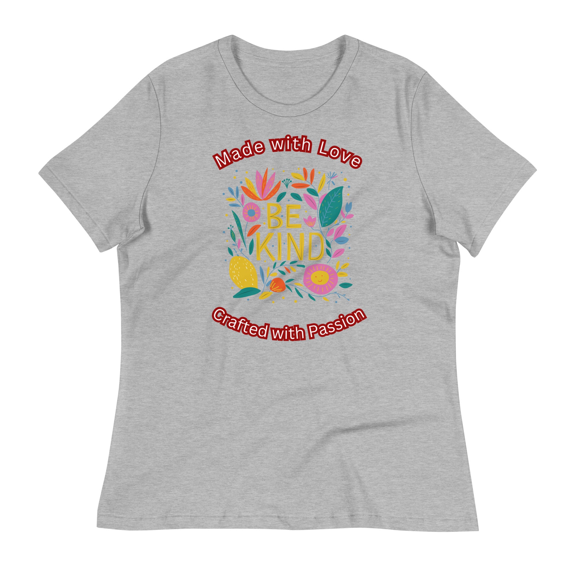 Unique Design Especially For "Craft World", "Made with Love, Crafted with Passion"  Ladies  Relaxed Fit Cotton T-Shirts, Various Colours/Sizes (size guide included)