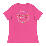 Unique Design Especially For "Craft World", Ladies "Crafting Is My Happy Place" Relaxed Fit Cotton T-Shirts, Various Colours/Sizes (size guide included)