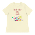 Unique Design Especially For "Craft World", Ladies "Life is Better with Crafts" Relaxed Fit Cotton T-Shirts, Various Colours/Sizes (size guide Included)