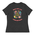 Unique Design Especially For "Craft World", "Made with Love, Crafted with Passion"  Ladies  Relaxed Fit Cotton T-Shirts, Various Colours/Sizes (size guide included)