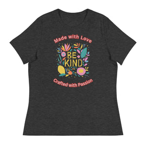 Unique Design Especially For "Craft World", "Made with Love, Crafted with Passion"  Ladies  Relaxed Fit Cotton T-Shirts, Various Colours/Sizes (size guide included)