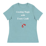 Unique Design Especially For "Craft World", "Creating Magic with Every Craft"  Ladies  Relaxed Fit Cotton T-Shirts, Various Colours/Sizes (size guide included)