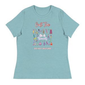 Unique Design Exclusively For "Craft World", Ladies "Craft Time, Do Not Disturb" Relaxed Fit Cotton T-Shirts, Various Colours/Sizes (size guide included)