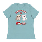 Unique Design Especially For "Craft World", "Powered by Love & Kitty Cats" Ladies  Relaxed Fit Cotton T-Shirts, Various Colours/Sizes (size guide included)