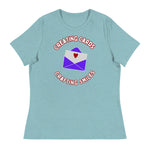 Unique Design Especially For "Craft World", "Creating Cards, Crafting Smiles" Ladies  Relaxed Fit Cotton T-Shirts, Various Colours/Sizes (size guide included)