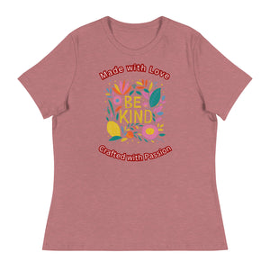 Unique Design Especially For "Craft World", "Made with Love, Crafted with Passion"  Ladies  Relaxed Fit Cotton T-Shirts, Various Colours/Sizes (size guide included)