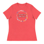 Unique Design Especially For "Craft World", Ladies "Crafting Is My Happy Place" Relaxed Fit Cotton T-Shirts, Various Colours/Sizes (size guide included)