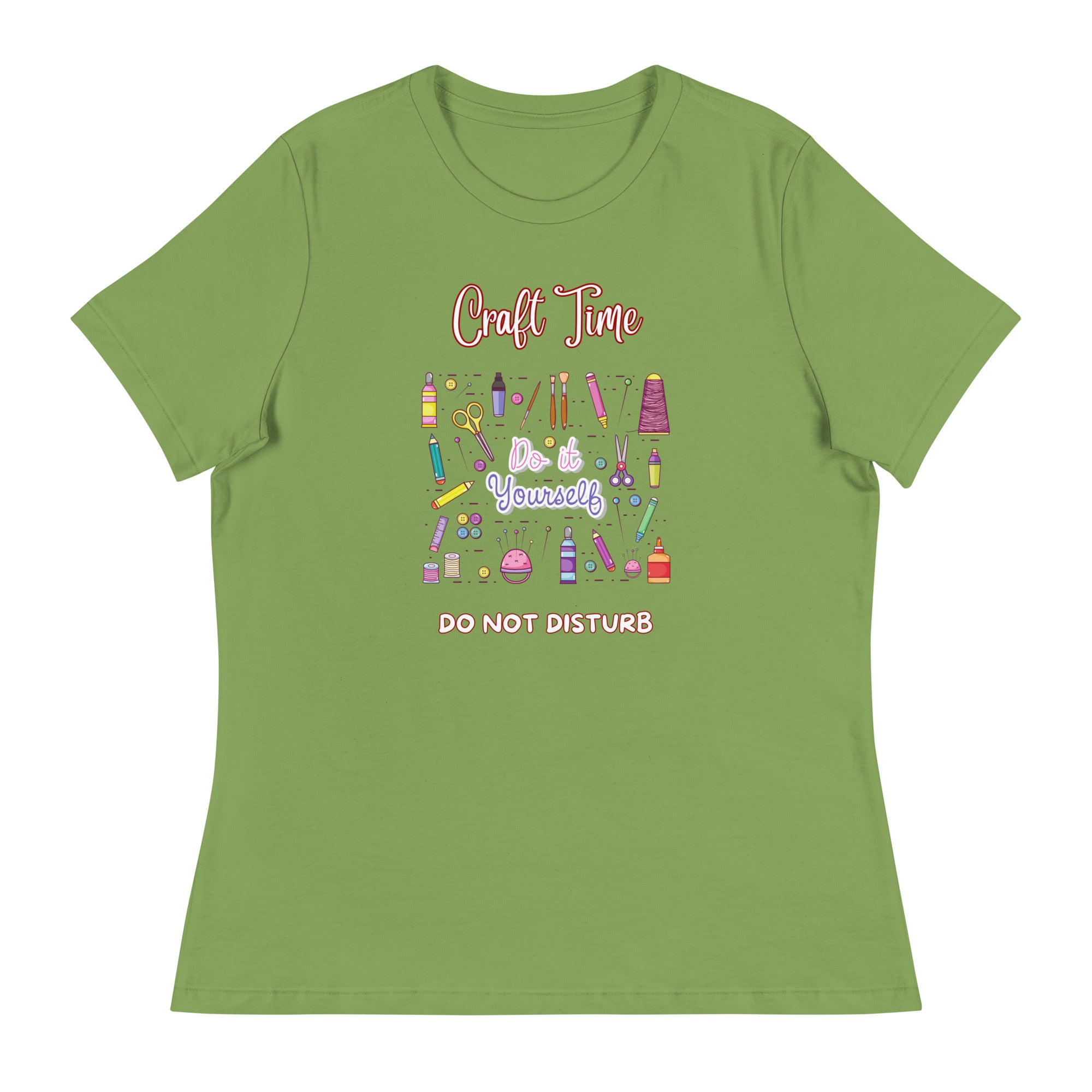 Unique Design Exclusively For "Craft World", Ladies "Craft Time, Do Not Disturb" Relaxed Fit Cotton T-Shirts, Various Colours/Sizes (size guide included)