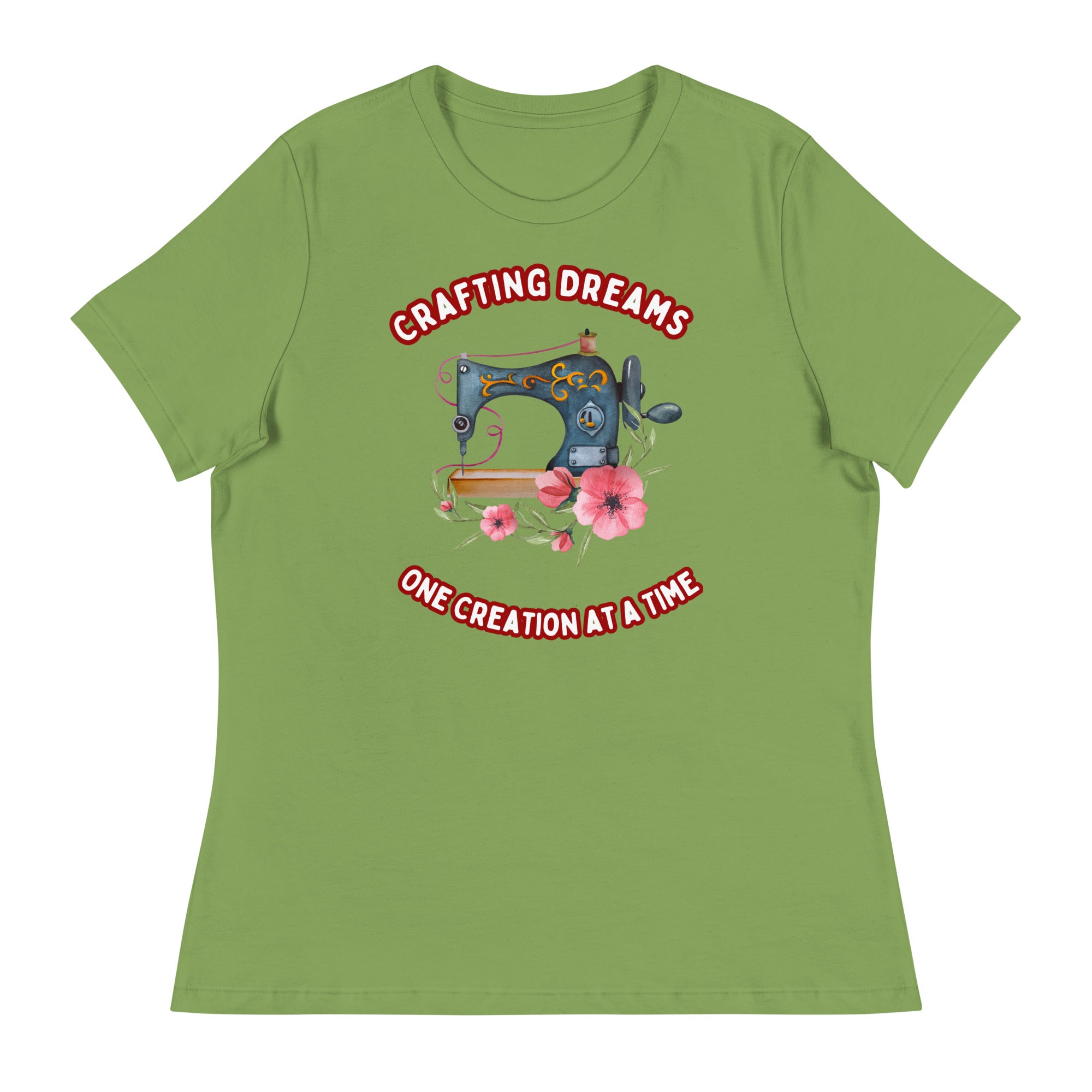 Unique Design Especially For "Craft World", "Crafting Dreams One Creation At A Time"  Ladies  Relaxed Fit Cotton T-Shirts, Various Colours/Sizes (size guide included)