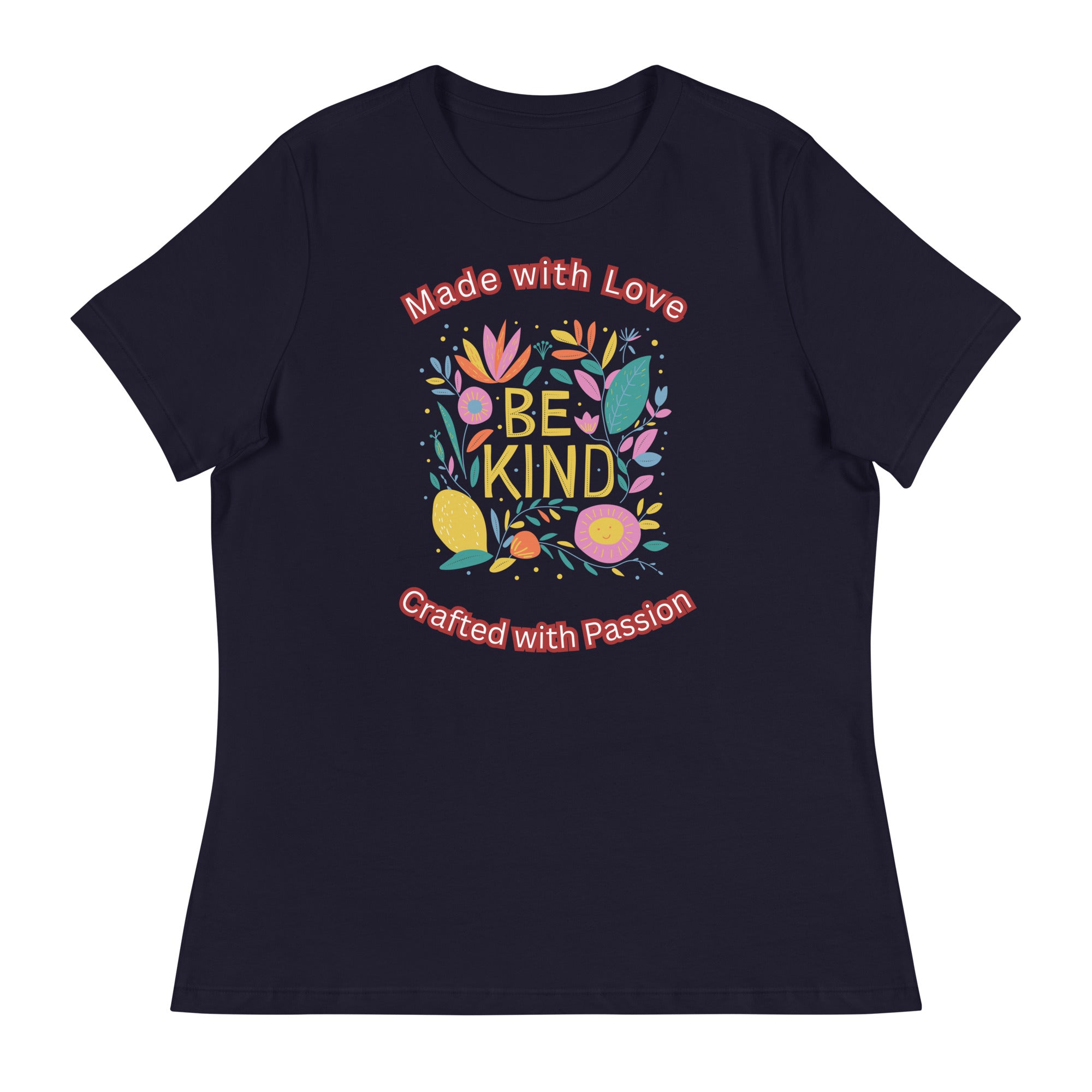 Unique Design Especially For "Craft World", "Made with Love, Crafted with Passion"  Ladies  Relaxed Fit Cotton T-Shirts, Various Colours/Sizes (size guide included)