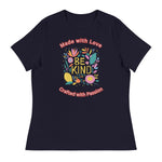 Unique Design Especially For "Craft World", "Made with Love, Crafted with Passion"  Ladies  Relaxed Fit Cotton T-Shirts, Various Colours/Sizes (size guide included)