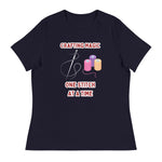 Unique Design Especially For "Craft World", "Crafting Magic One Stitch At A Time" Ladies  Relaxed Fit Cotton T-Shirts, Various Colours/Sizes (size guide included)