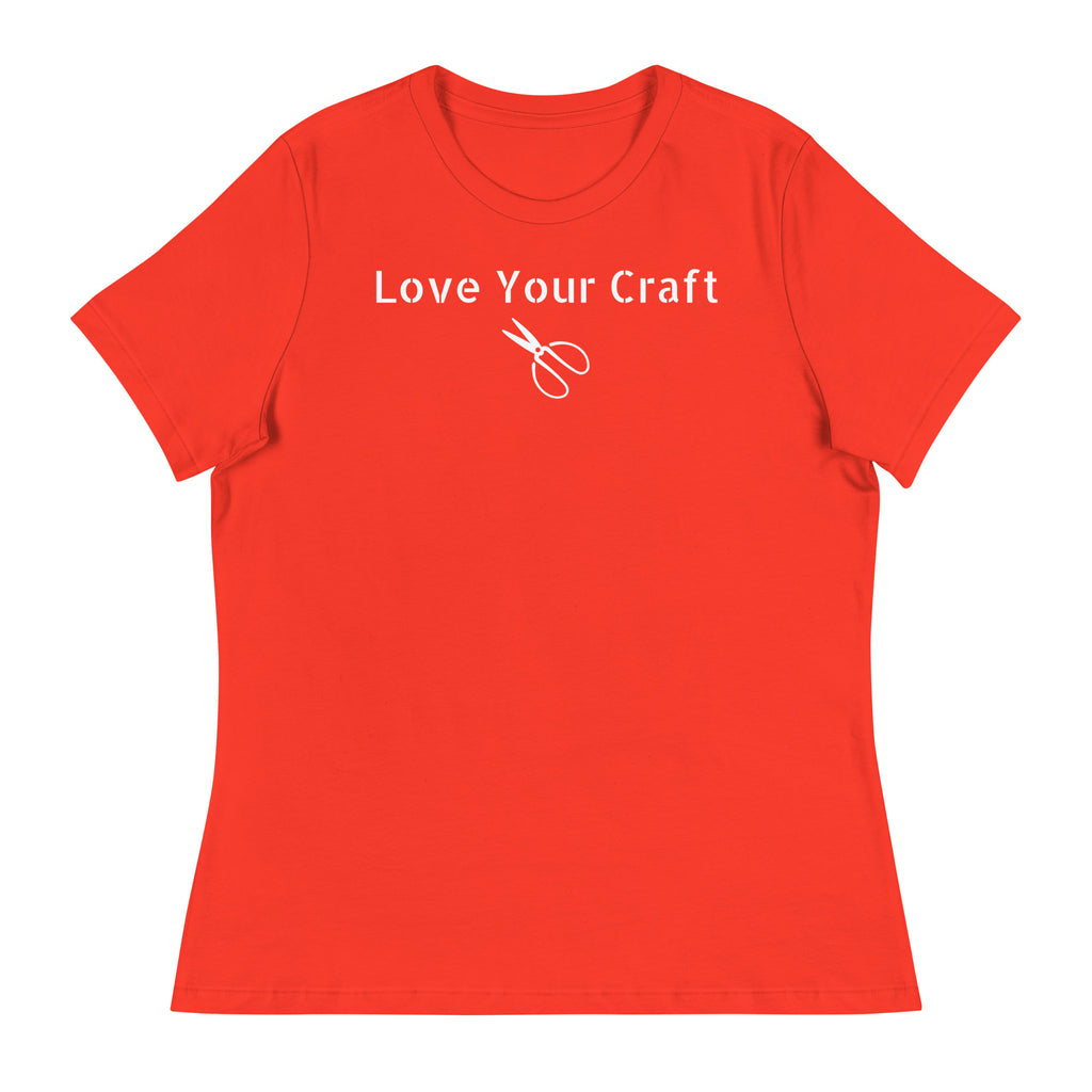 Beautiful Ladies Designer "Love Your Craft" Relaxed Fit Cotton T-Shirt, Size Guide Included