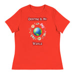 Unique Design Exclusively For "Craft World", Ladies "Crafting Is My World" Relaxed Fit Cotton T-Shirts, Various Colours/Sizes (size guide included)