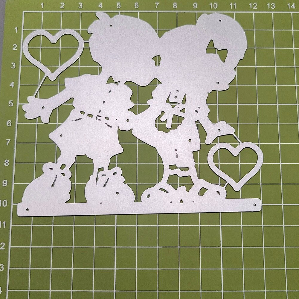 Cute Valentine's Metal Cutting Die, 12 cm x 10.6 cm/4.7 in x 4.2 in