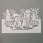 Christmas Snowman Scene Metal Cutting Die, 10 cm x 15.2 cm/3.93 in x 5.98 in