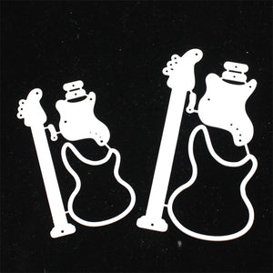 Electric Guitar Metal Cutting Dies, 2 Pieces, 4 cm x 12.7 cm/3.1 cm x 9.8 cm - Craft World