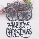 Merry Christmas Words Metal Cutting Die, 8 cm x 10 cm/3.14 in x 3.93 in