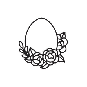 Easter Egg with Flowers Metal Cutting Die, 7.9 cm x 8.24 cm/3.11 in x 3.24 in