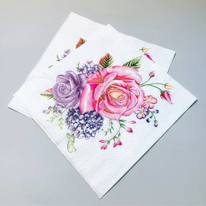 Rose Design Decoupage Paper, 33 cm x 33cm, 20 Pieces - Craft World 