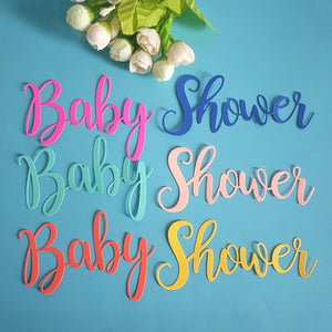 Baby Shower Words Metal Cutting Die, 14 cm x 11.7 cm/5.62 in x 4.60 in