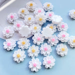 Beautiful Flat Back Resin Cabochon Flowers, Two Colours/Mixed, 12 mm, 60 Pieces