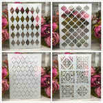 Parisian-Style Layering Stencils, Various Designs, A4, 4 Piece Sets - Craft World 