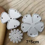 Fascinating Miniature Flower Metal Cutting Die, 7 cm x 5 cm/2.75 in x 1.96 in