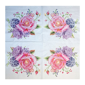 Rose Design Decoupage Paper, 33 cm x 33cm, 20 Pieces - Craft World 