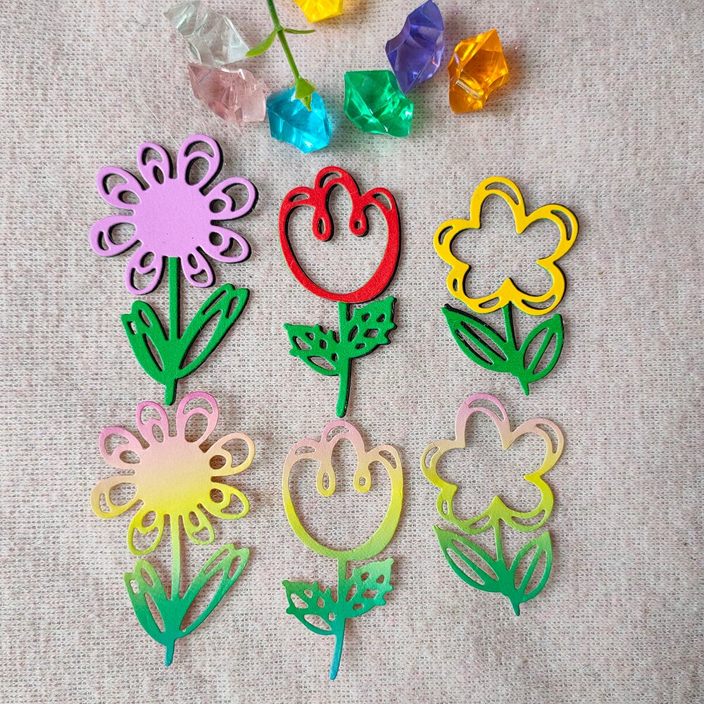 Three Pretty Little Flowers Metal Cutting Dies, 7.7 cm x 11.9 cm/3.03 in x 4.68 in