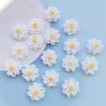 Beautiful Flat Back Resin Cabochon Flowers, Two Colours/Mixed, 12 mm, 60 Pieces