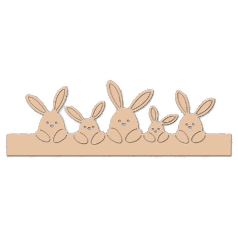 Easter Bunny Family Metal Cutting Die, 15 cm x 4.6 cm/5.90 in x 1.81 in